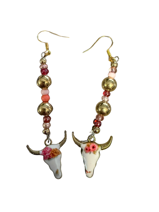 Wild Pixy Collective - Bull Head Earrings in Gold